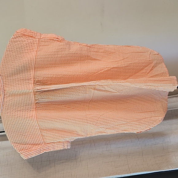LOFT Orange Striped Button Down Shirt - Picture 2 of 2